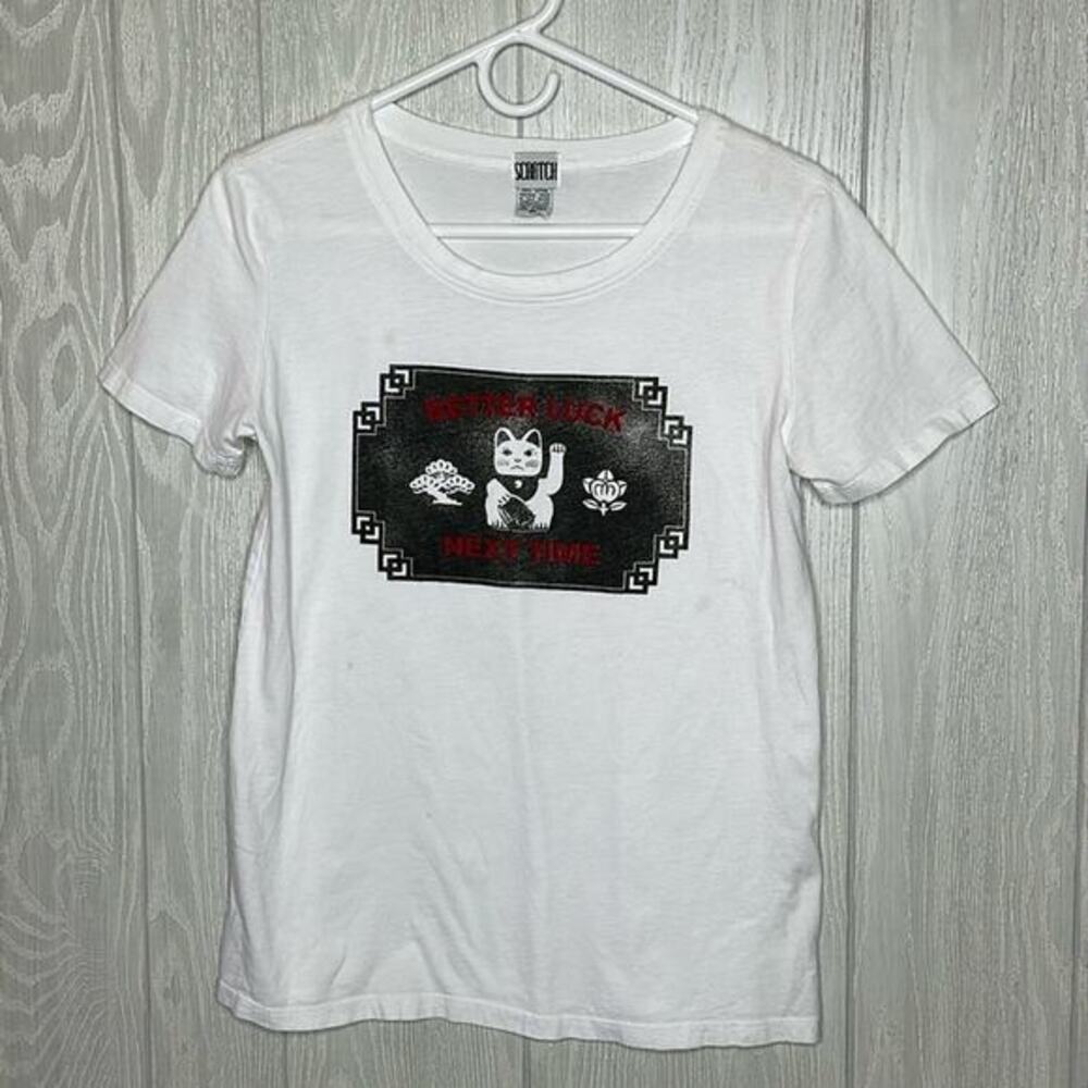 Scratch Vintage made in USA Better Luck next time cat T-shirt size‎ medium